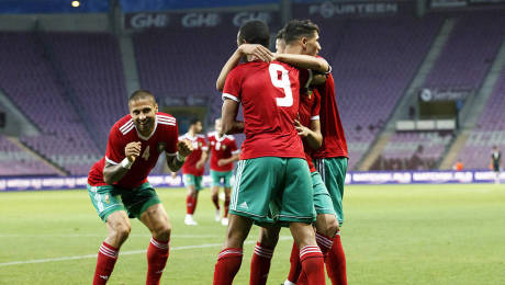 Le Maroc ici contre  la Slovaquie (2-1) en amical