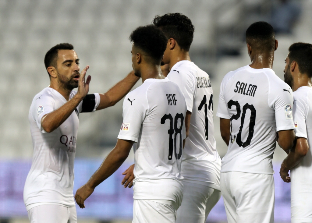 Akram Afif et sa complicité avec Baghdad Bounedjah (photo qsl.qa)