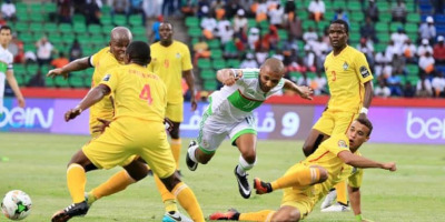 Algerie - Zimbabwe (2-2) comptant pour la phase de groupes du tournoi final de la  CAN 2017 disputée  au Gabon  (photo cafonline)