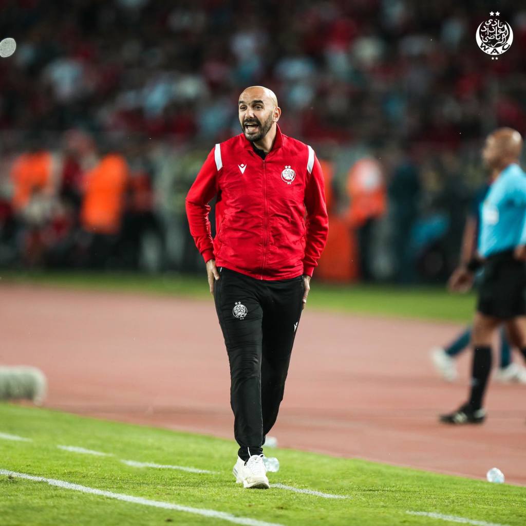 Walid Regragui : premièrer finale de LDC  pour l'ancien coach du FU Rabat ( photo page Facebook WAC)